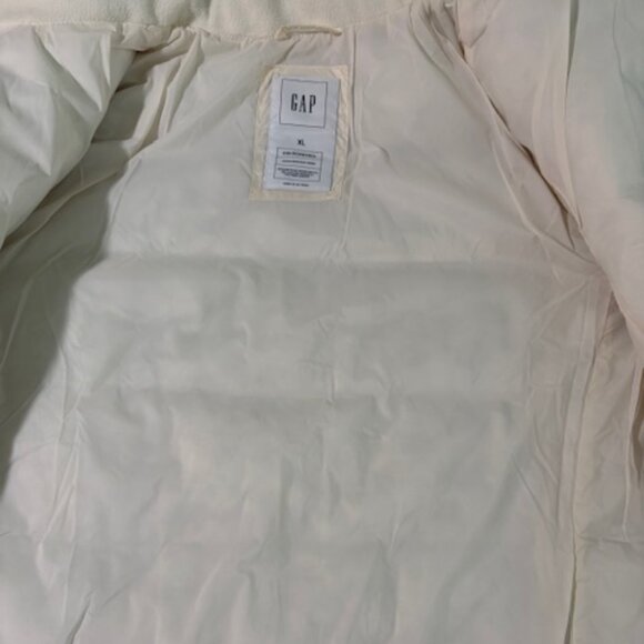 GAP Cold Control Puffer Jacket Women's XL Ivory Cream Frost Water Resistant NWT - Picture 6 of 8
